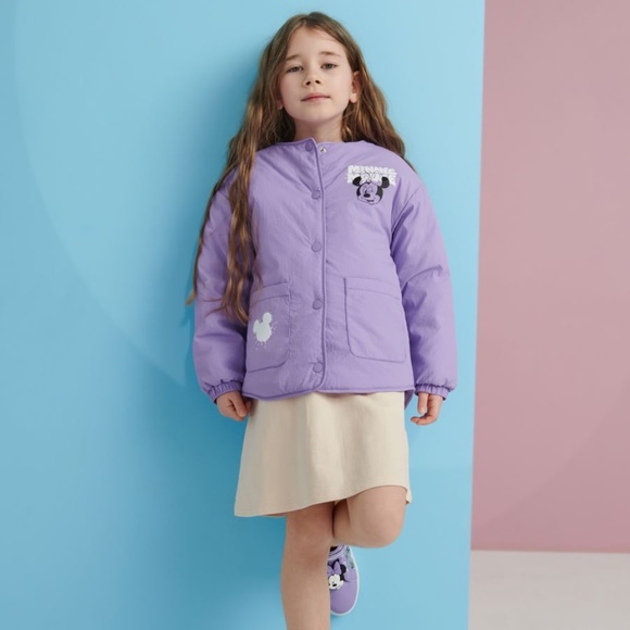 Disney Minnie Mouse Girls Kids Oversized Jacket Purple NEW